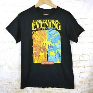 Good Mythical Evening T Shirt Mens XL Black Pain or Pleasure You Decide Graphic